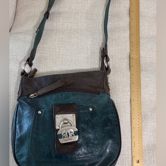 Americana By Sharif Teal &Brown
 Soft Lthr Crossbody /Shoulder
Bag - Picture 12 of 15